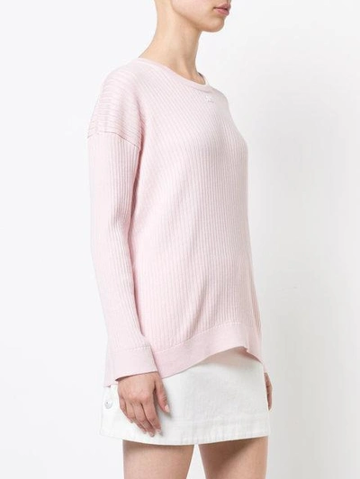 Shop Courrèges Rib Knit Sweater - Pink