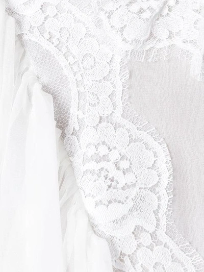 Shop Dolce & Gabbana Ruffled Lace Detail Blouse In White