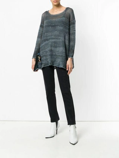 Shop Avant Toi Boat Neck Jumper - Grey