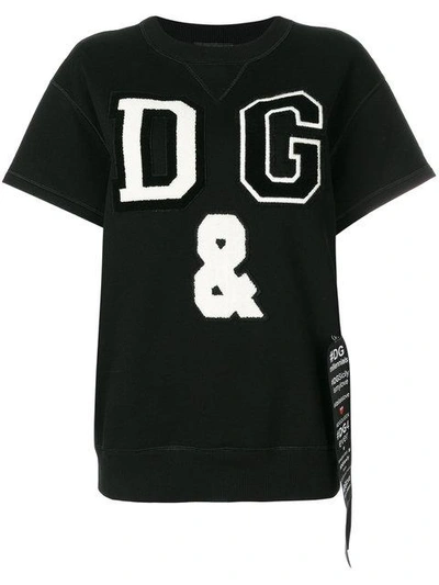 Shop Dolce & Gabbana Logo Patch Top - Black