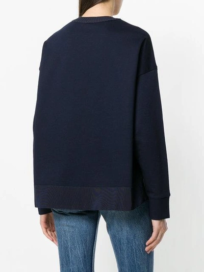 Shop Moncler Loose Fit Sweatshirt In Blue