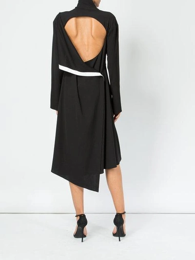 Shop Litkovskaya Backless Asymmetric Dress In Black White Detail