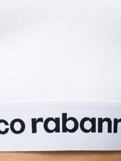 Shop Rabanne Paco  Logo Cropped Top - White