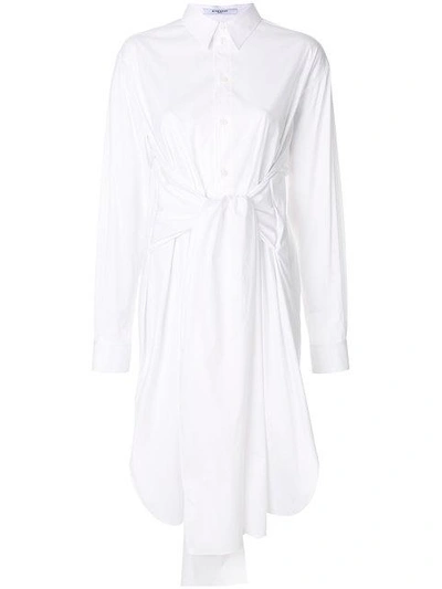 Shop Givenchy Tie Waist Midi Shirt Dress In White