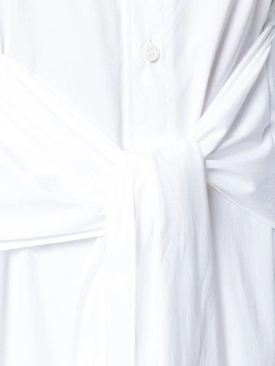 Shop Givenchy Tie Waist Midi Shirt Dress In White