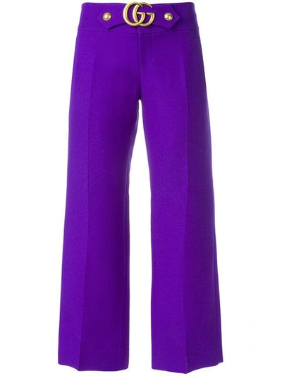 Shop Gucci Gg Marmont Flares In Purple