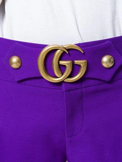 Shop Gucci Gg Marmont Flares In Purple