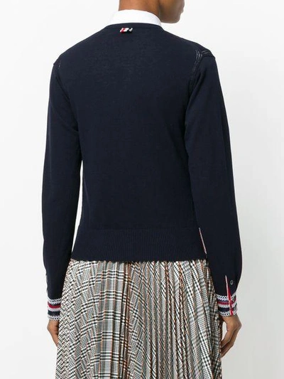 Shop Thom Browne Embroidered Cardigan