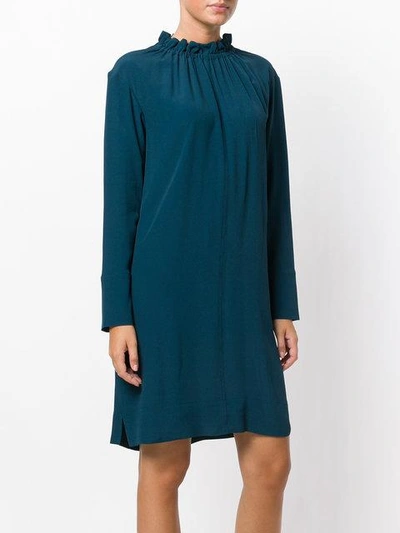 puckered crewneck dress