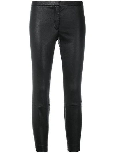 Shop Theory Cropped Wet Look Trousers