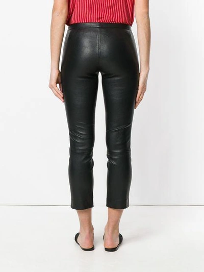 Shop Theory Cropped Wet Look Trousers
