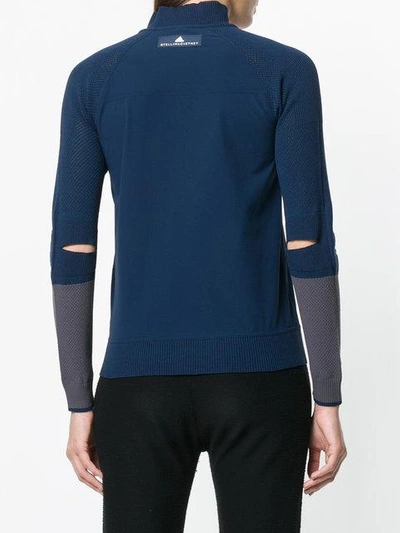 Shop Adidas By Stella Mccartney Run Ultraknit Woven Jacket - Blue