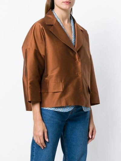 Shop Alberto Biani Boxy Fit Blazer In Brown