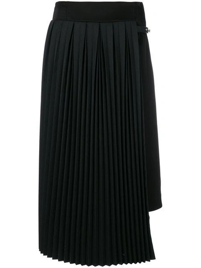 Shop Loewe Pleated Panel Skirt - Black