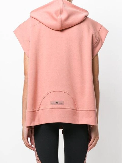 Shop Adidas By Stella Mccartney Short-sleeved Yoga Hoodie In Pink & Purple