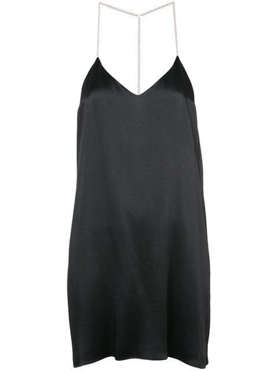 Shop Amiri V-neck Slip Dress - Black