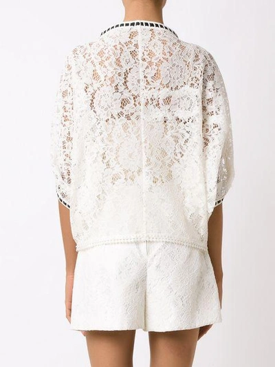 Shop Martha Medeiros Lace Blouse In White