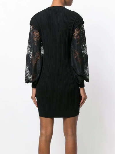 Shop Emanuel Ungaro Contrast Sleeve Knitted Dress - Black