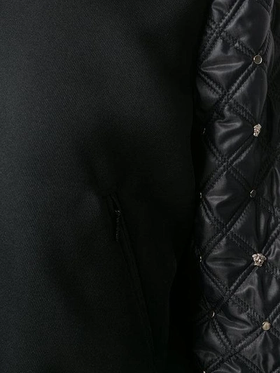 Shop Versace Quilted Sleeve Bomber Jacket - Black