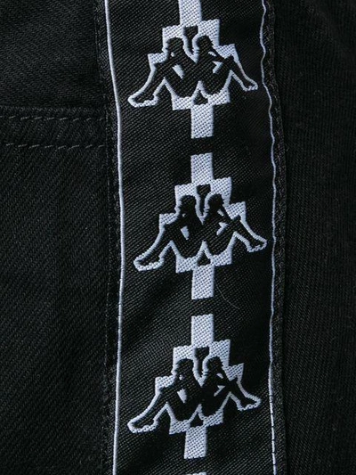 Shop Marcelo Burlon County Of Milan Marcelo Burlon Kids X Kappa Frayed Shorts In Black
