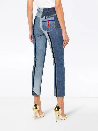 London High-Waisted Patchwork Jeans