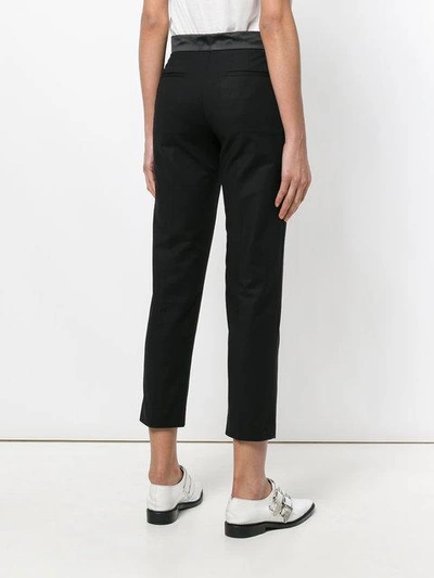 Shop Moncler Cropped Tailored Trousers In Black