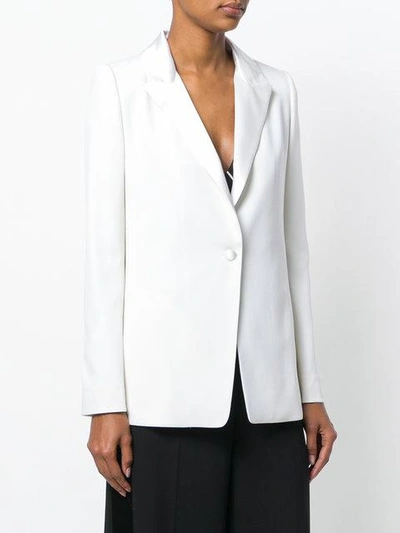 Shop Lanvin Satin Lapel Jacket In White
