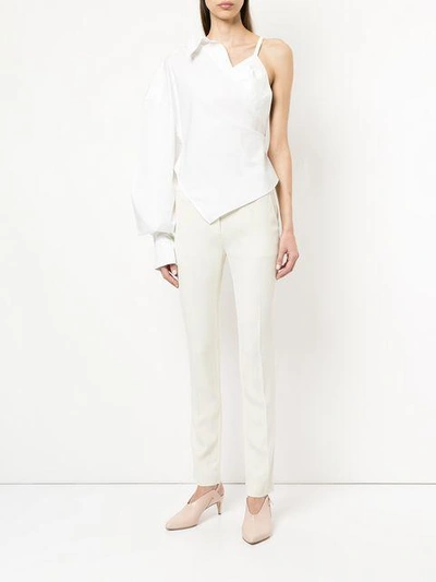 Shop Paula Knorr One Sleeved Shirt In White