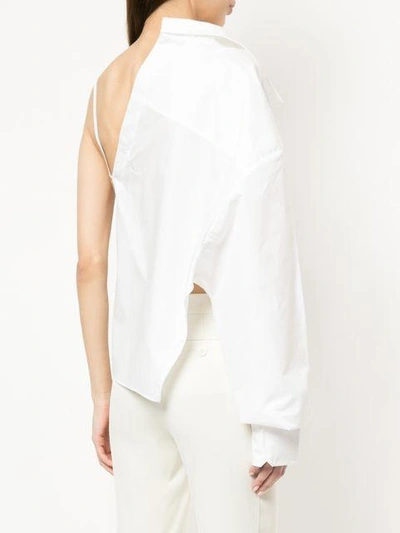 Shop Paula Knorr One Sleeved Shirt In White