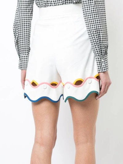 Shop Sara Battaglia Wavy Hem Shorts In White