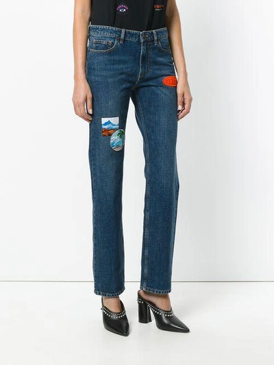 Shop Kenzo Patchwork Straight-leg Jeans