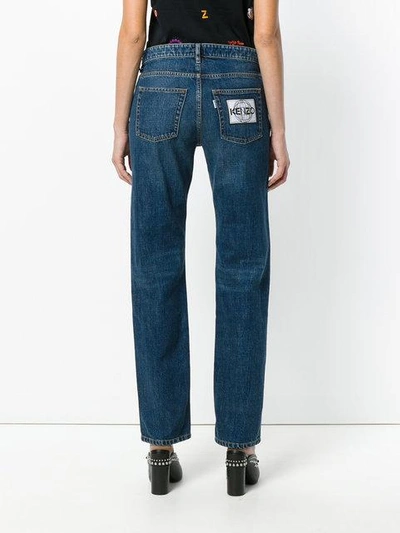 patchwork straight-leg jeans