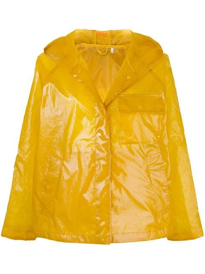 Shop Aspesi Hooded Zipped Jacket In Yellow