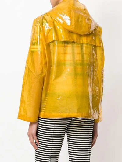 Shop Aspesi Hooded Zipped Jacket In Yellow