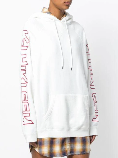 Shop R13 Oversized Longline Hoodie In White