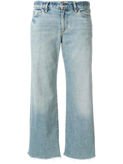 Shop Simon Miller Raw Hem Cropped Jeans In Blue
