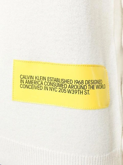 Shop Calvin Klein 205w39nyc Logo Patch Crew Neck Jumper In White