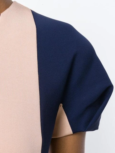Shop Victoria Beckham Panelled Pleat Sleeve Dress In Multicolour