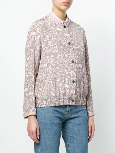 Shop Max & Moi Leopard Print Bomber Jacket In Pink