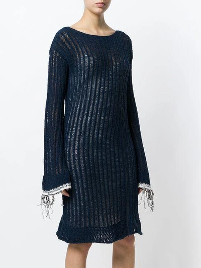 open knit sweater dress