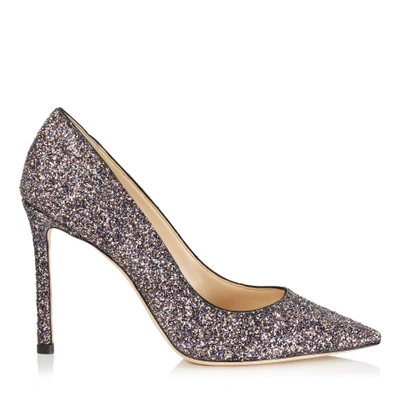 Shop Jimmy Choo Romy 100 Twilight Glitzy Glitter Fabric Pointy Toe Pumps