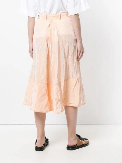 Shop Marni Crumpled A-line Skirt - Nude & Neutrals