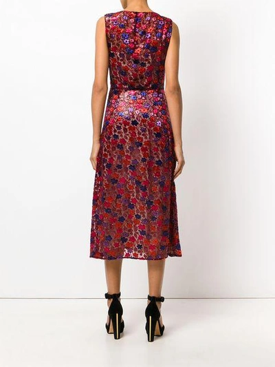 金属感花卉连衣裙