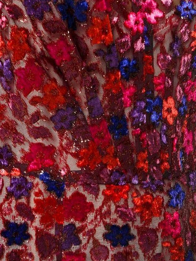 金属感花卉连衣裙