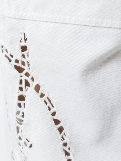 Shop Telfar Embroidered Trousers - White