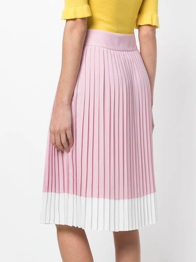 Shop Jil Sander Navy Pleated Midi Skirt - Pink