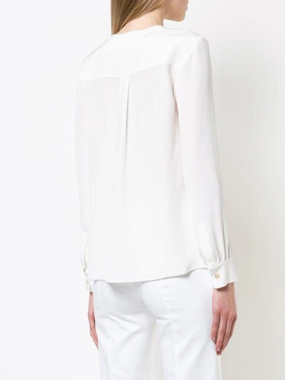 Shop Derek Lam Sarah Lace-up Blouse In White