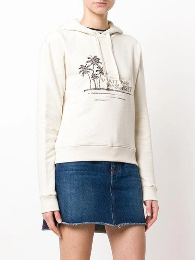 Shop Saint Laurent Waiting For Sunset Hoodie In Neutrals