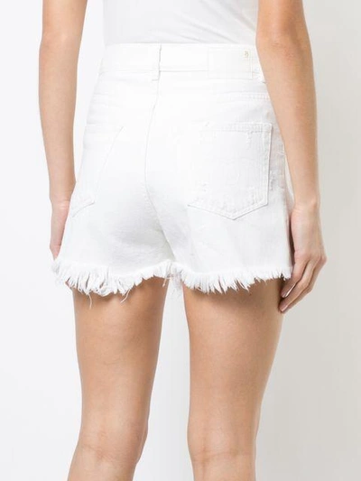 Shop R13 Asymmetric Raw Hem Shorts In White