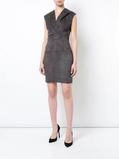 Shop Jitrois Sleeveless Hood Dress - Grey